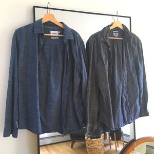 Bundle of 2 men’s dress/business casual shirts (Blue and gray)